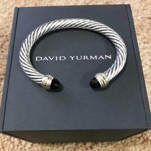 David Yurman Silver Bracelet with Black Accents